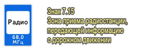Зона приема радиостанции, передающей информацию о дорожном движении