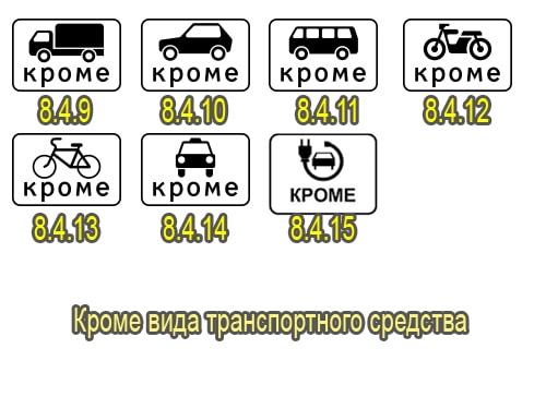 Кроме вида транспортного средства