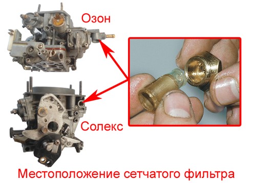 Сетчатый фильтр карбюратора